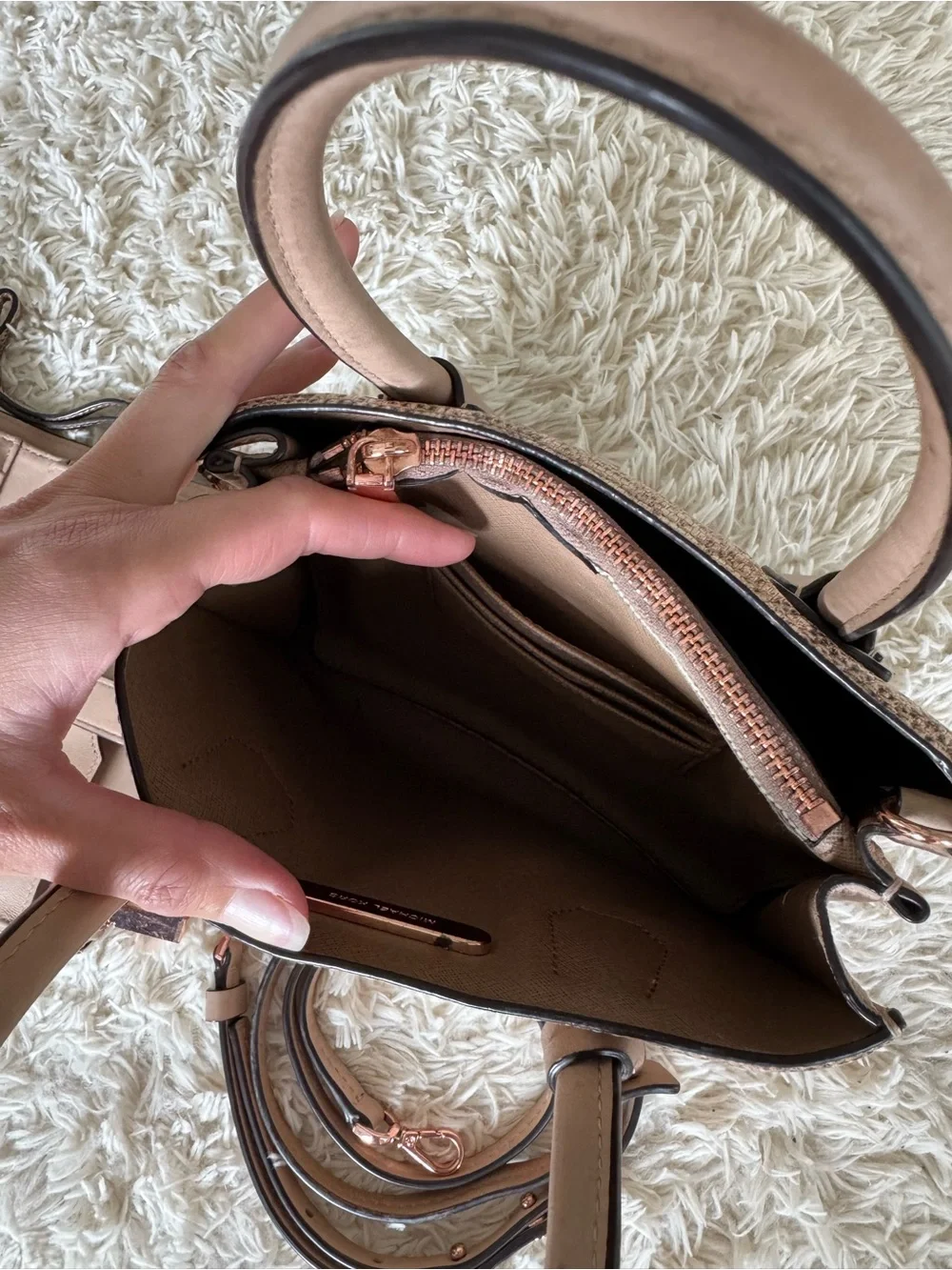 Michael Kors Oyster embossed leather medium Mercer messenger bag with wallet
